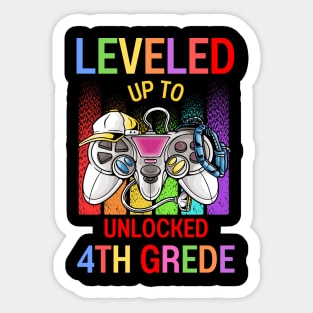 Leveled Up To Unlocked 4th Grade Video Game Back To School Sticker